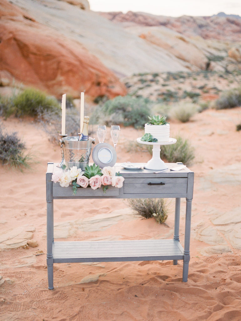 Champagne and Cake Table - Valley of Fire